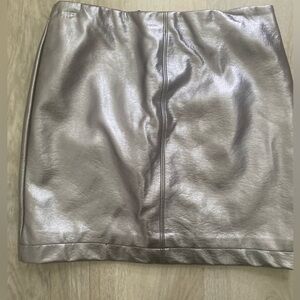 NWT Silver Metallic Hollister Mini Skirt XS Holiday NYE festive